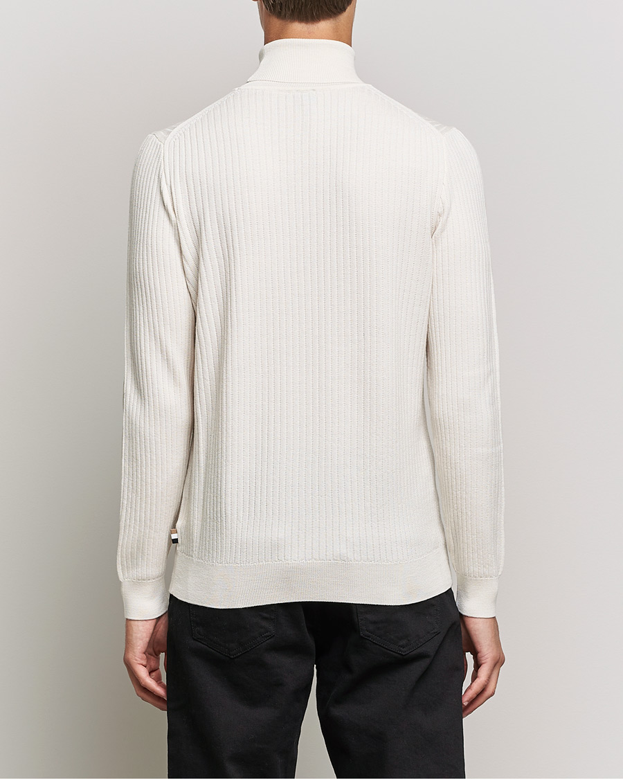Men | Sweaters & Knitwear | BOSS BLACK | Lanerio Chunky Structured Polo Open White
