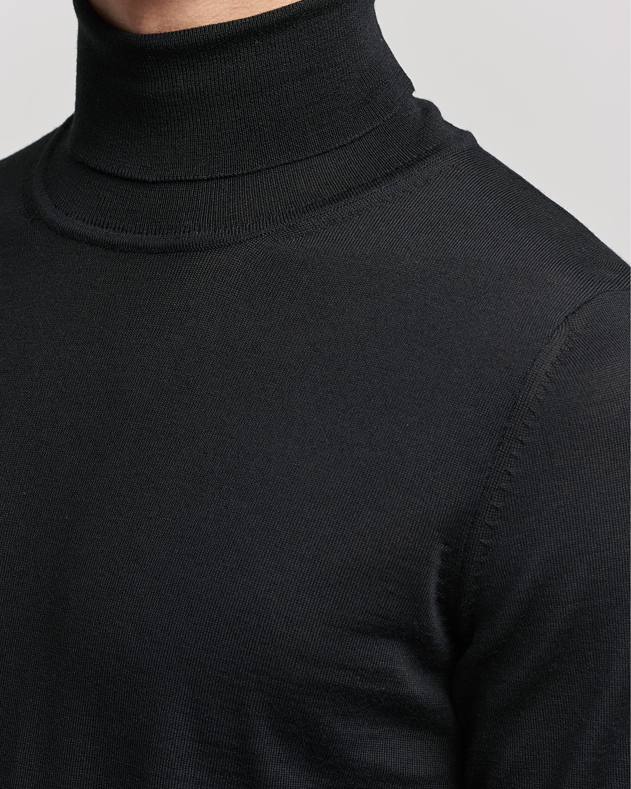Men | Sweaters & Knitwear | BOSS BLACK | Musso Merino Polo Black