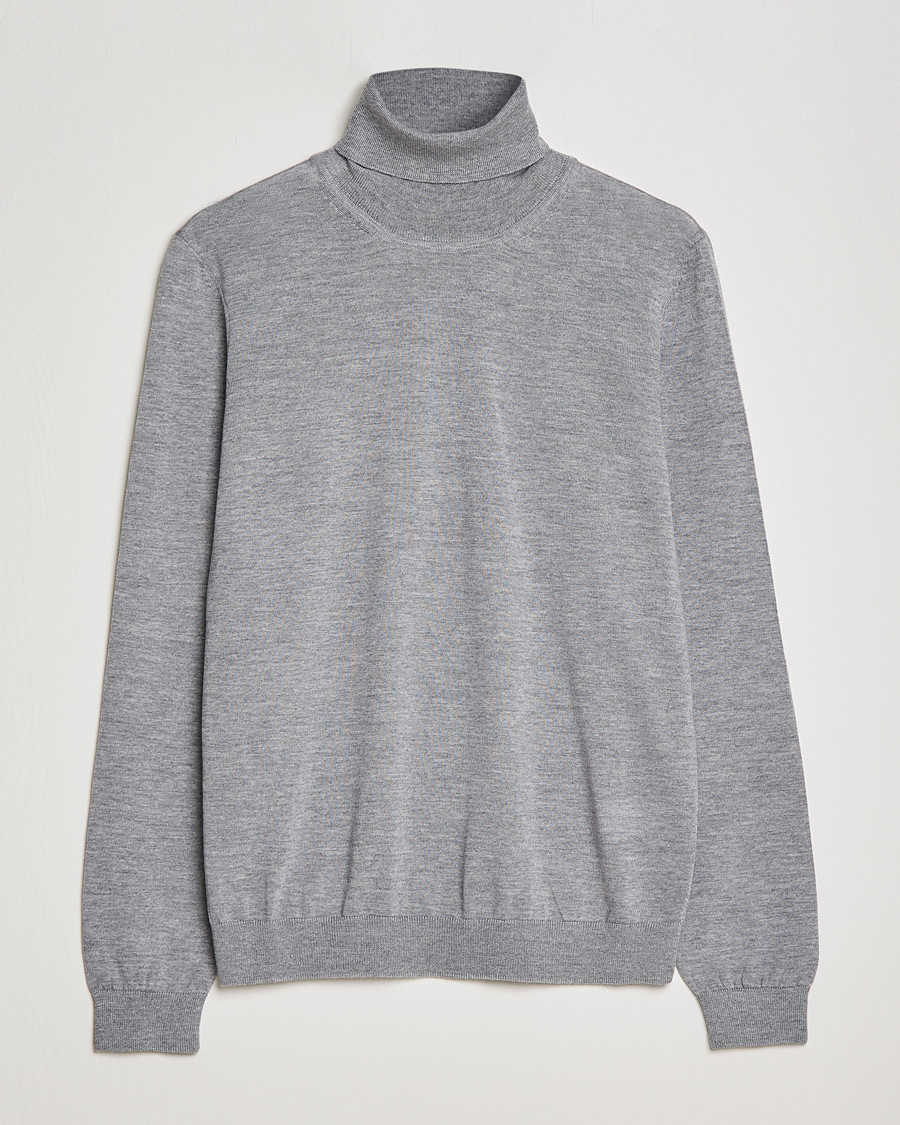 Men | Sweaters & Knitwear | BOSS BLACK | Musso Merino Polo Silver