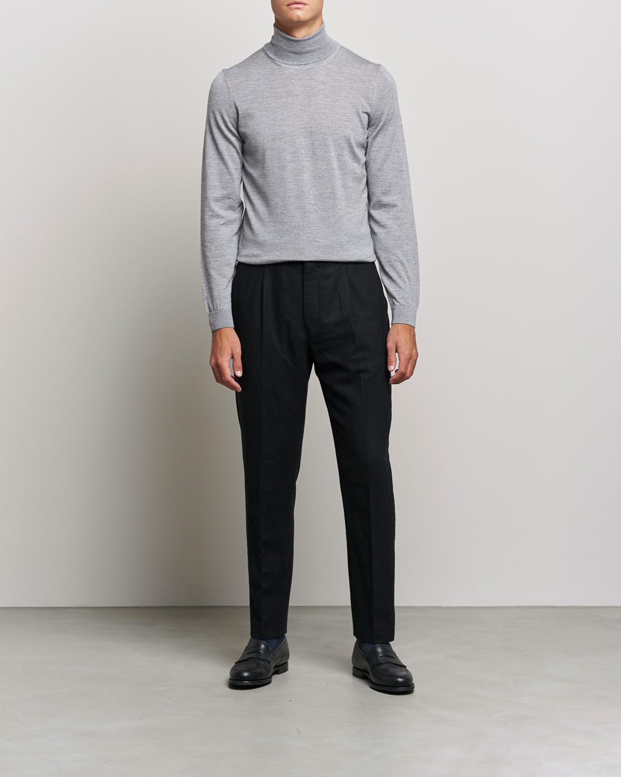 Men | Sweaters & Knitwear | BOSS BLACK | Musso Merino Polo Silver