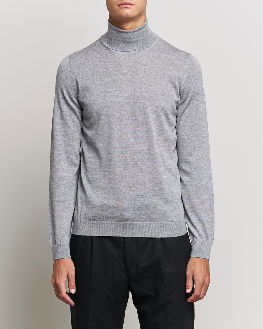 Men | Sweaters & Knitwear | BOSS BLACK | Musso Merino Polo Silver