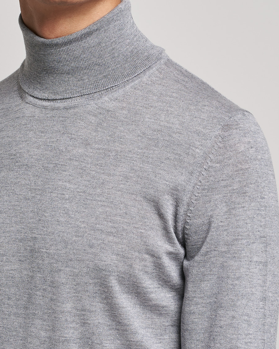 Men | Sweaters & Knitwear | BOSS BLACK | Musso Merino Polo Silver