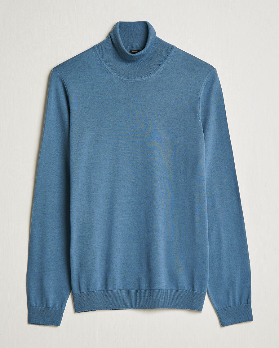 Men | Sweaters & Knitwear | BOSS BLACK | Musso Merino Polo Bright Blue