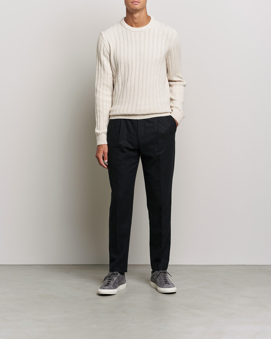 Men | Sweaters & Knitwear | BOSS | Laaron Structured Knitted Sweater Open White