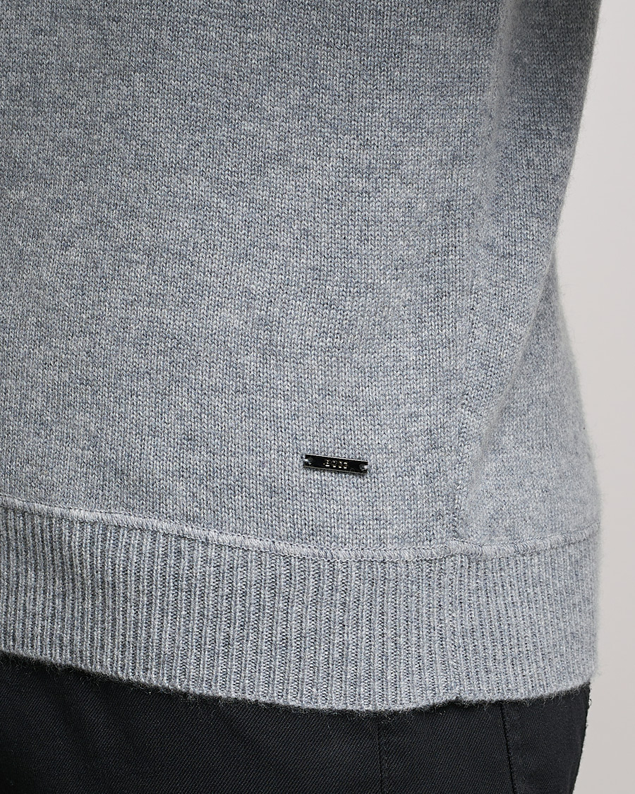 Men | Sweaters & Knitwear | BOSS BLACK | BOSS Tailored Luxus Cashmere Hoodie Silver