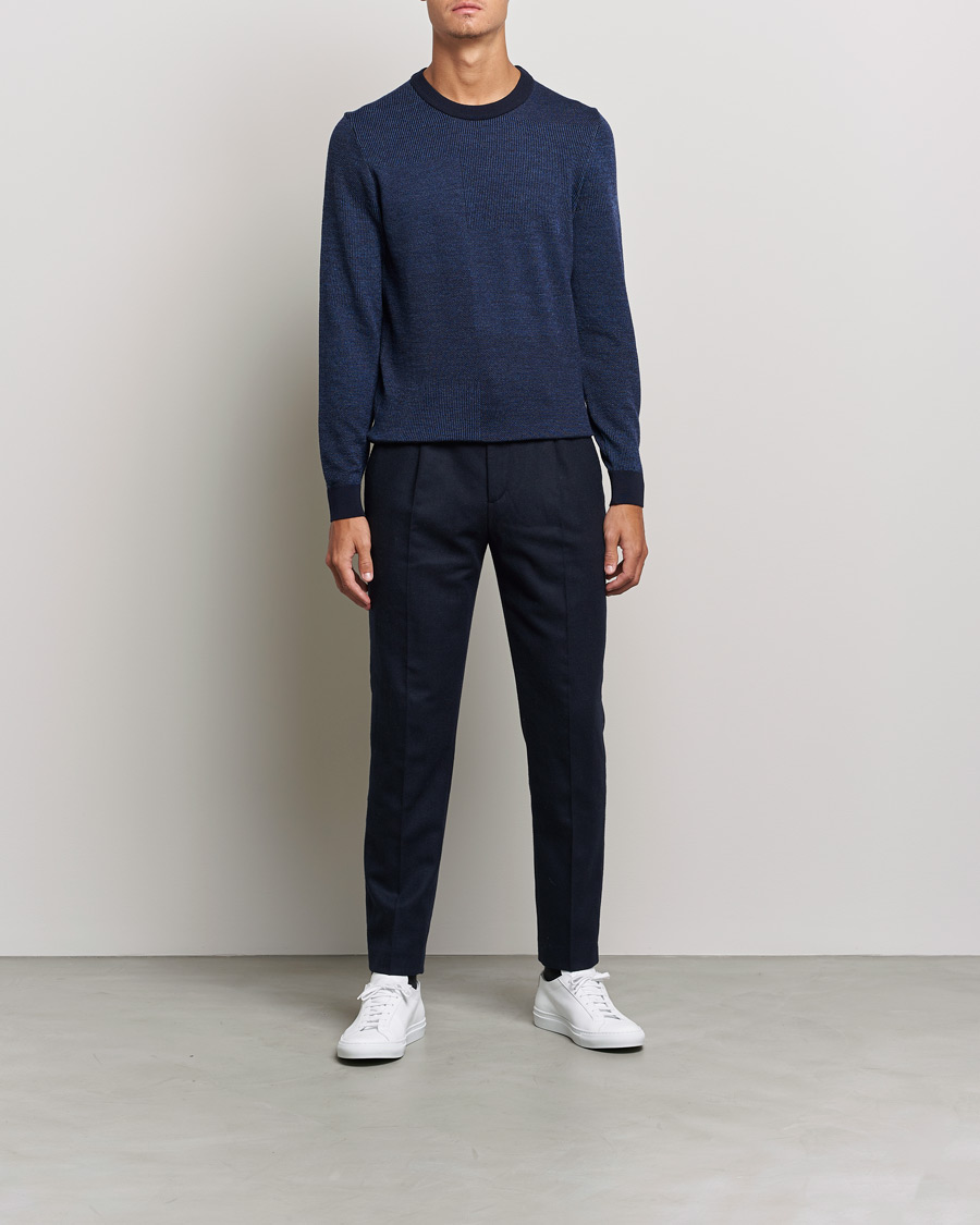 Men |  | BOSS | Leugenio Strucktured Block Sweater Dark Blue