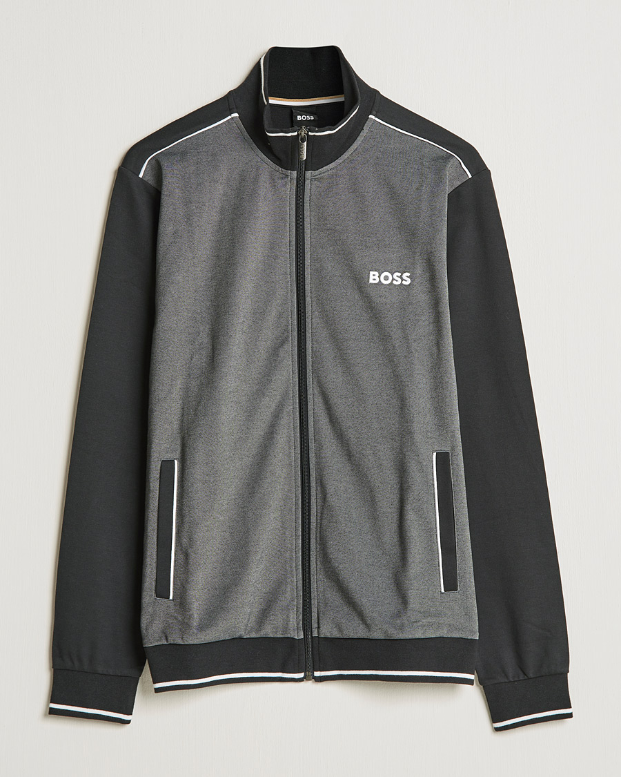 Men | Sweaters & Knitwear | BOSS BLACK | Tracksuit Full Zip Jacket Black