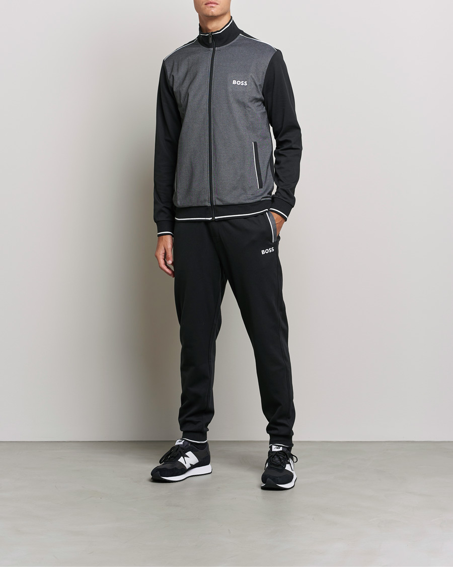Men | Sweaters & Knitwear | BOSS BLACK | Tracksuit Full Zip Jacket Black