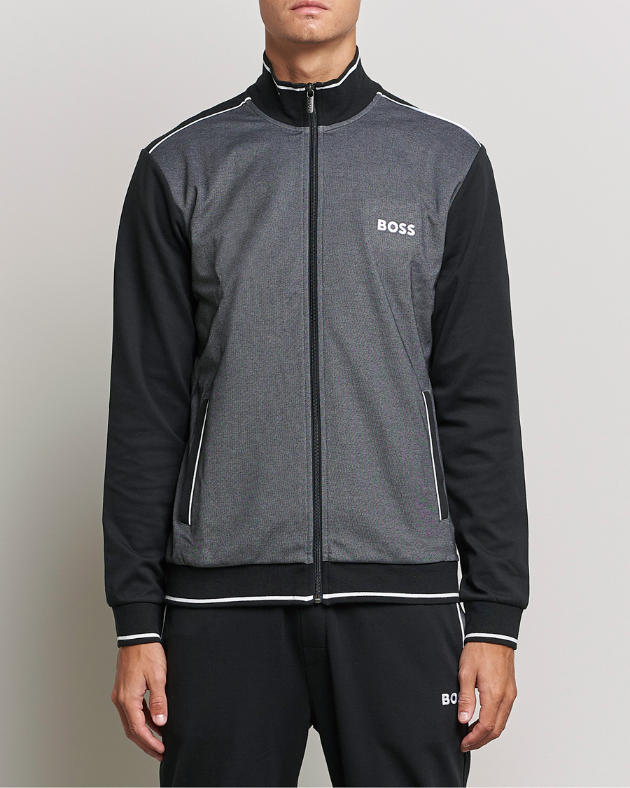 Men | Sweaters & Knitwear | BOSS BLACK | Tracksuit Full Zip Jacket Black
