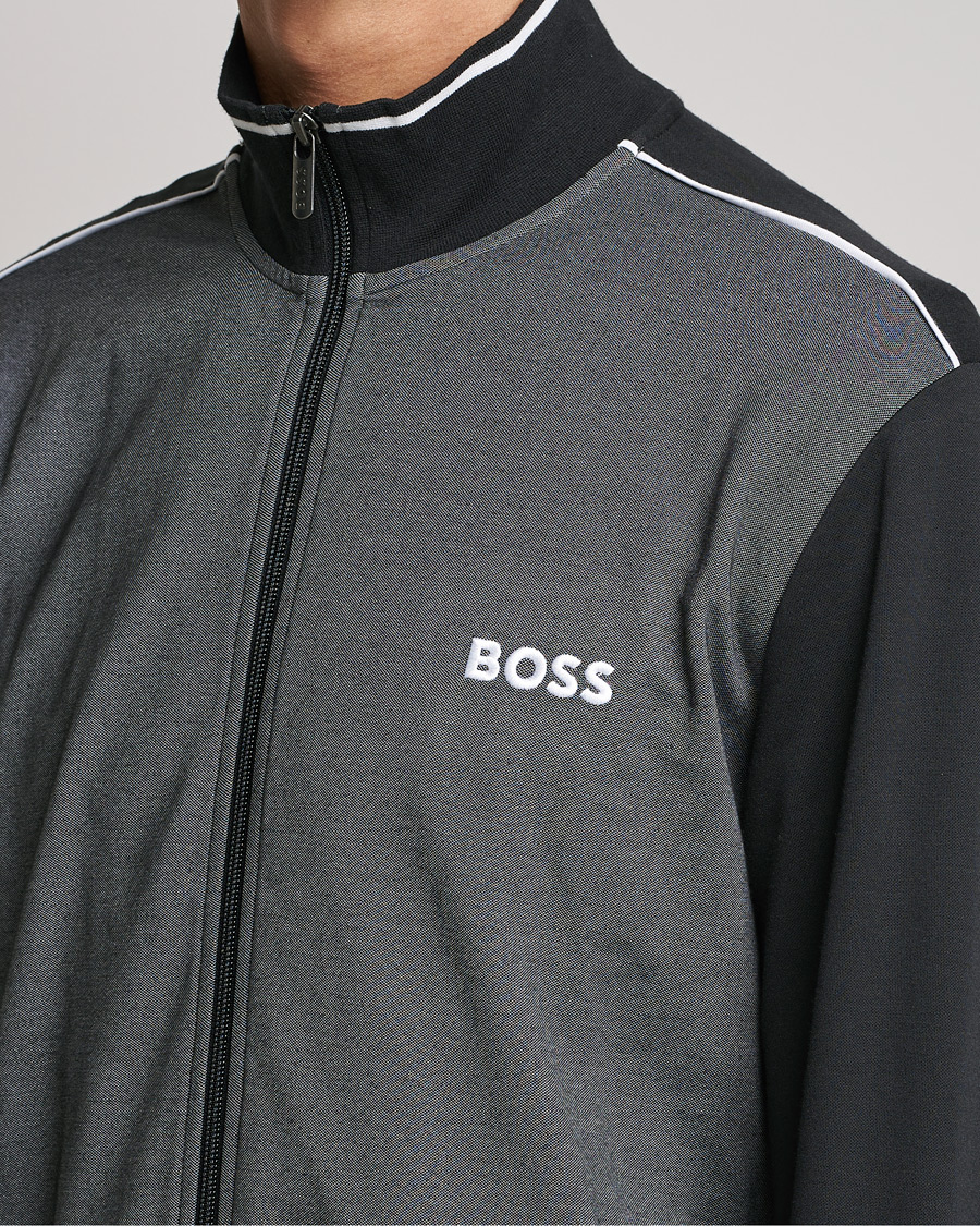 Men | Sweaters & Knitwear | BOSS BLACK | Tracksuit Full Zip Jacket Black