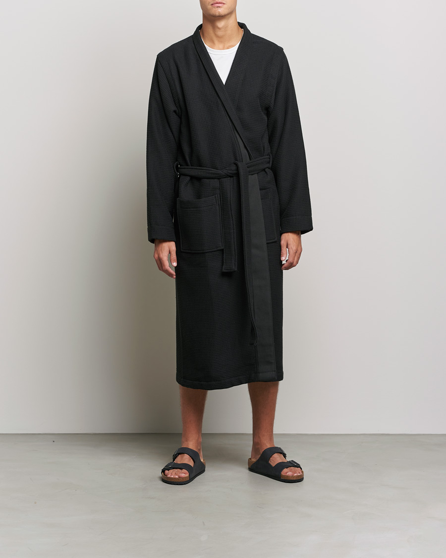 Men | Robes | BOSS | Waffle Kimono Black