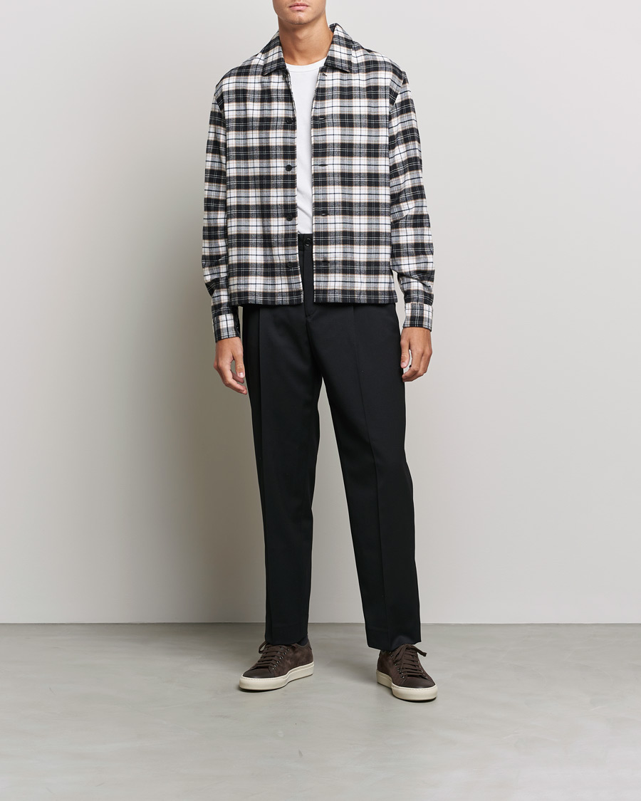 Men | Shirts | BOSS | Nolan Check Flannel Shirt Black