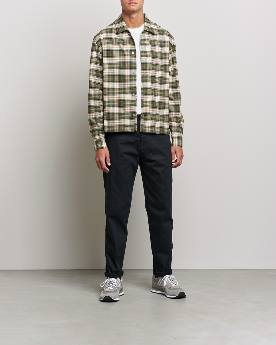 Men | Shirts | BOSS BLACK | Nolan Check Flannel Shirt Open Green