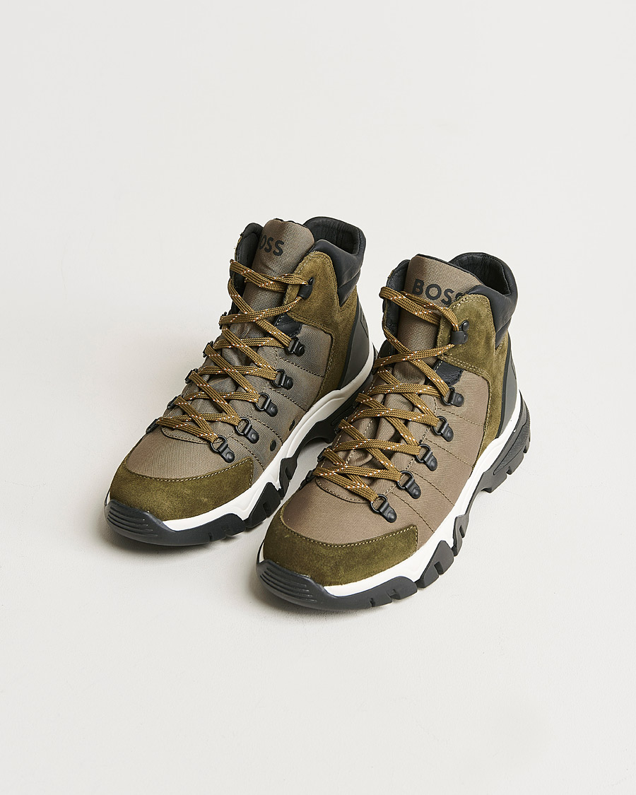 Men | Lace-up Boots | BOSS | Chester Hiking Boot Dark Green