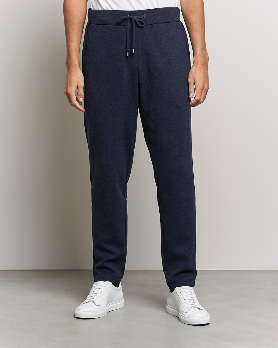 Men | Trousers | BOSS BLACK | BOSS Cashmere Sweatpants Dark Blue