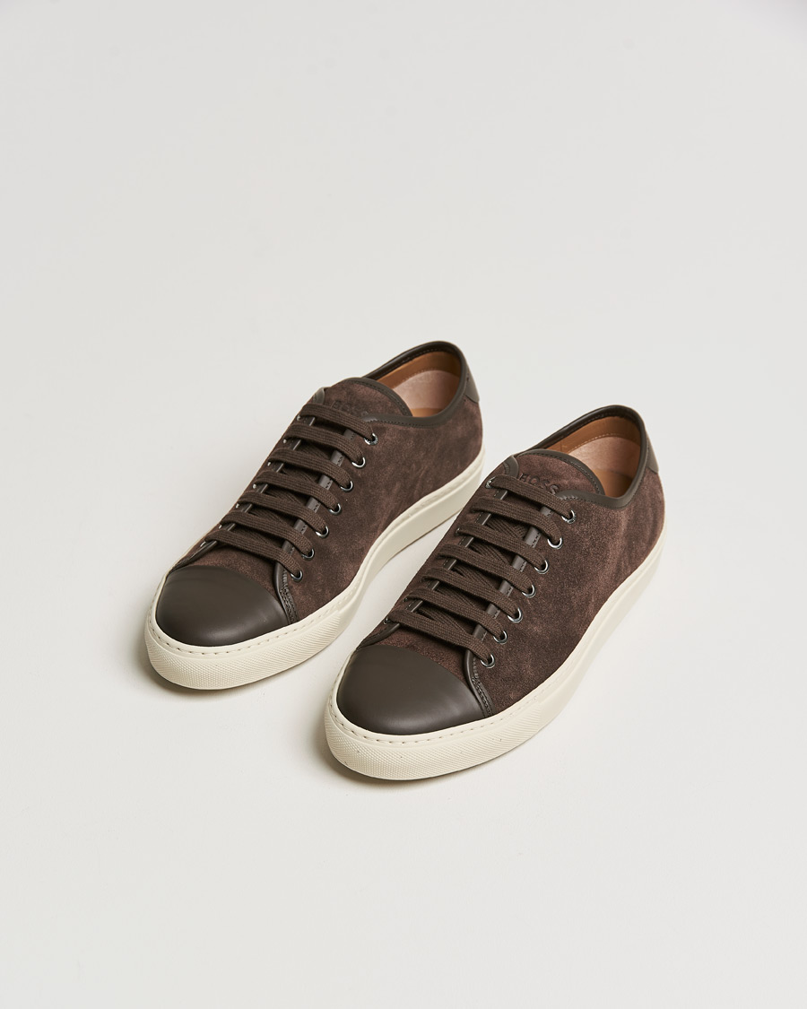 Men | Suede shoes | BOSS | Mirage Suede Sneakers Dark Brown