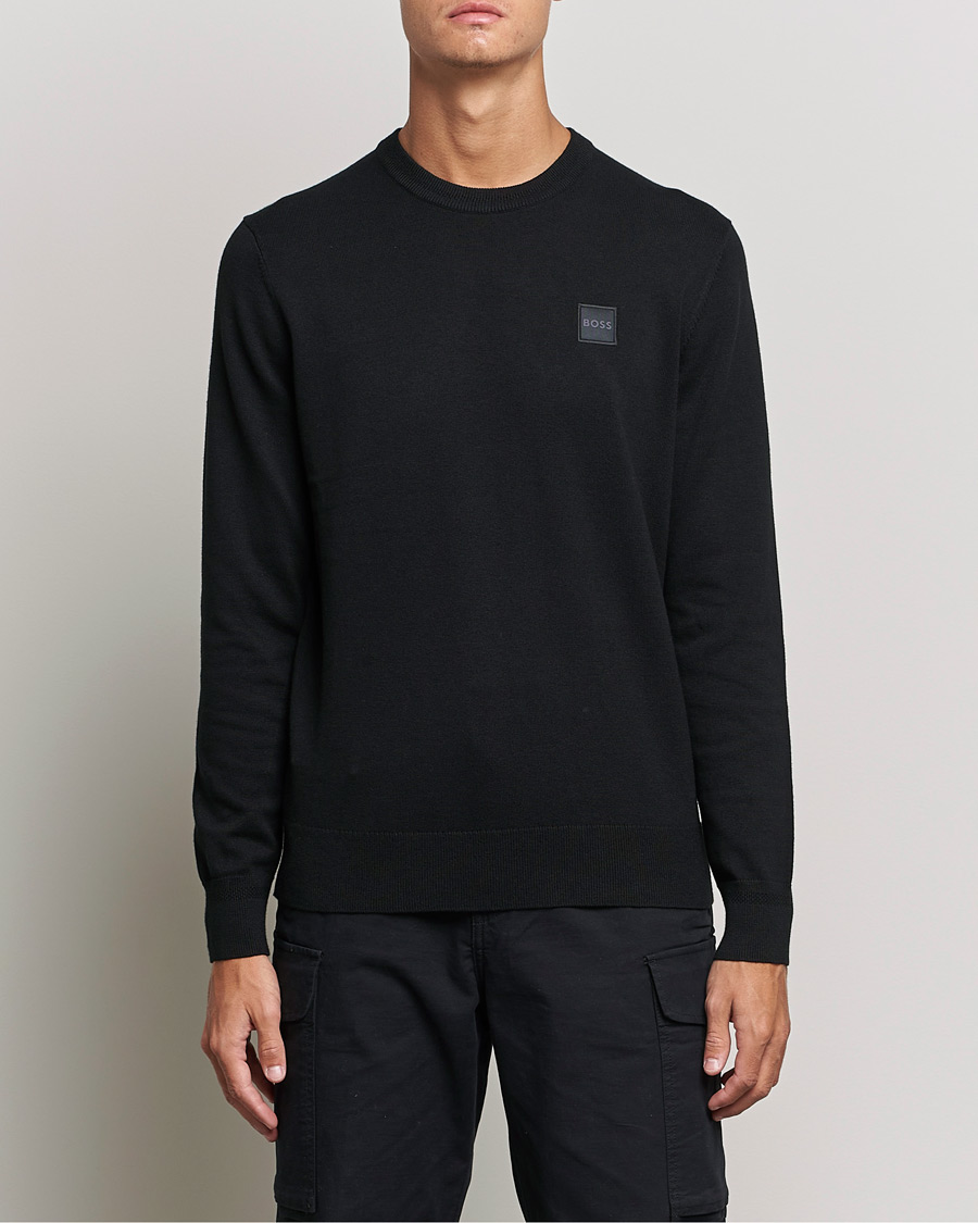 Men | Knitted Jumpers | BOSS Casual | Kanovano Knitted Sweater Black
