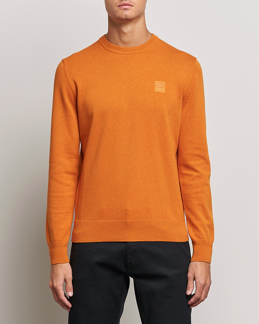 Men | Knitted Jumpers | BOSS Casual | Kanovano Knitted Sweater Open Orange