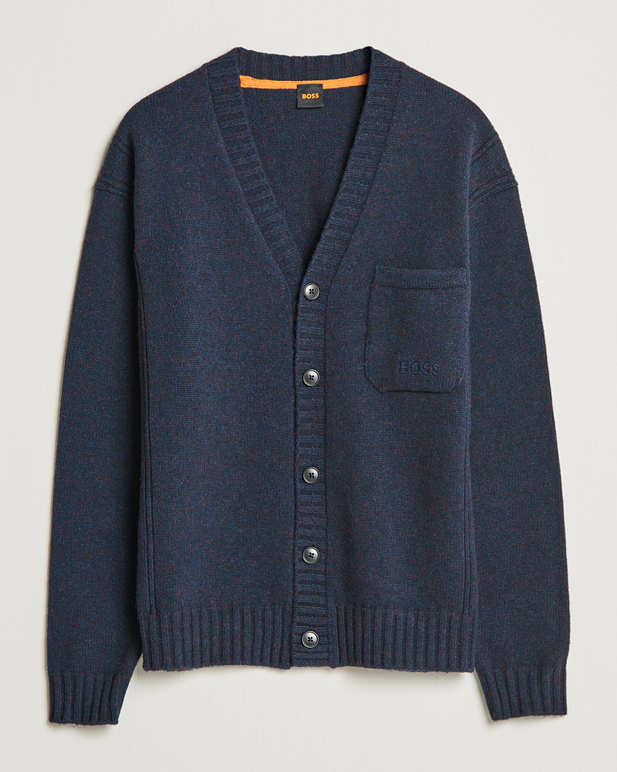 Men | Sweaters & Knitwear | BOSS ORANGE | BOSS Casual Kouzzle Knitted Cardigan Dark Blue