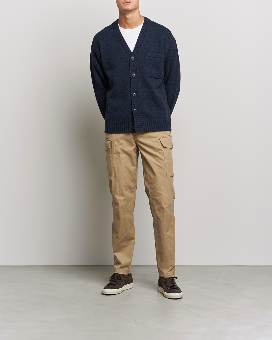 Men | Sweaters & Knitwear | BOSS ORANGE | BOSS Casual Kouzzle Knitted Cardigan Dark Blue