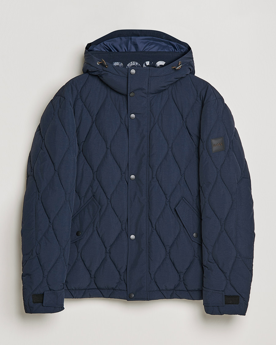 Men | Coats & Jackets | BOSS ORANGE | Onlet Quilted Down Jacket Dark Blue