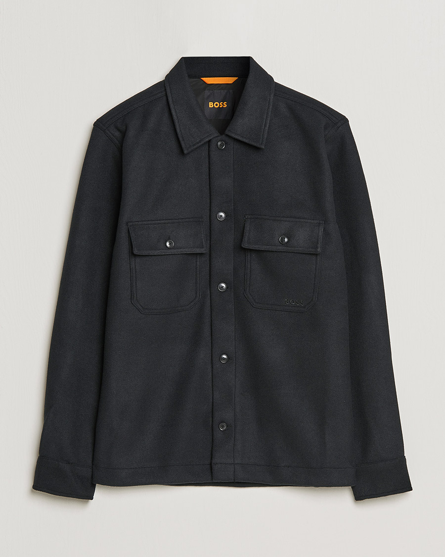Men | Shirts | BOSS ORANGE | Lovvo Pocket Overshirt Black