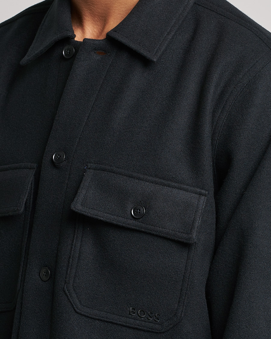 Men | Shirts | BOSS ORANGE | Lovvo Pocket Overshirt Black