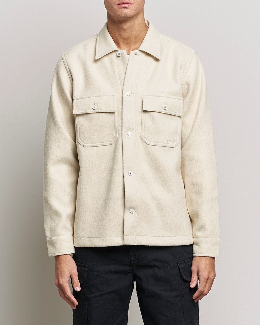 Men | Shirt Jackets | BOSS Casual | Lovvo Pocket Overshirt Open White