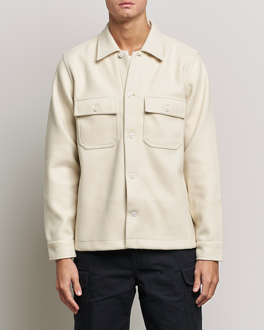 Men | Shirts | BOSS ORANGE | Lovvo Pocket Overshirt Open White