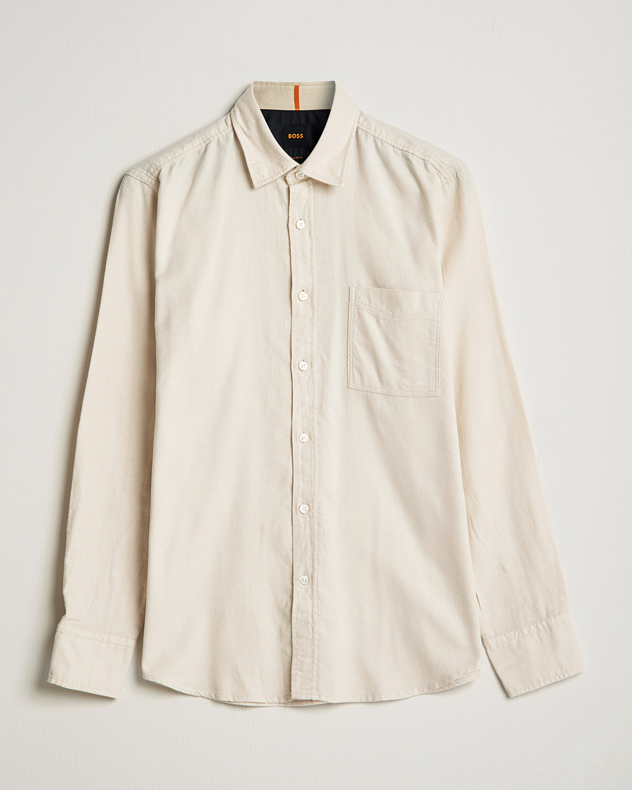 Men | Shirts | BOSS ORANGE | Relegant Flannel Shirt Open White