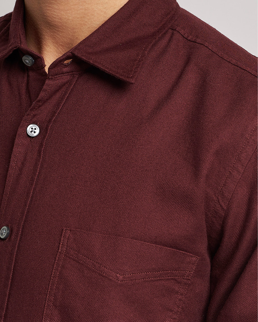 Men | Shirts | BOSS ORANGE | Relegant Flannel Shirt Dark Red
