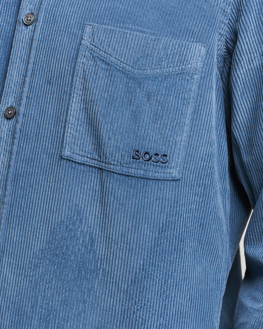Men | Shirts | BOSS ORANGE | Relegant Corduroy Shirt Bright Blue