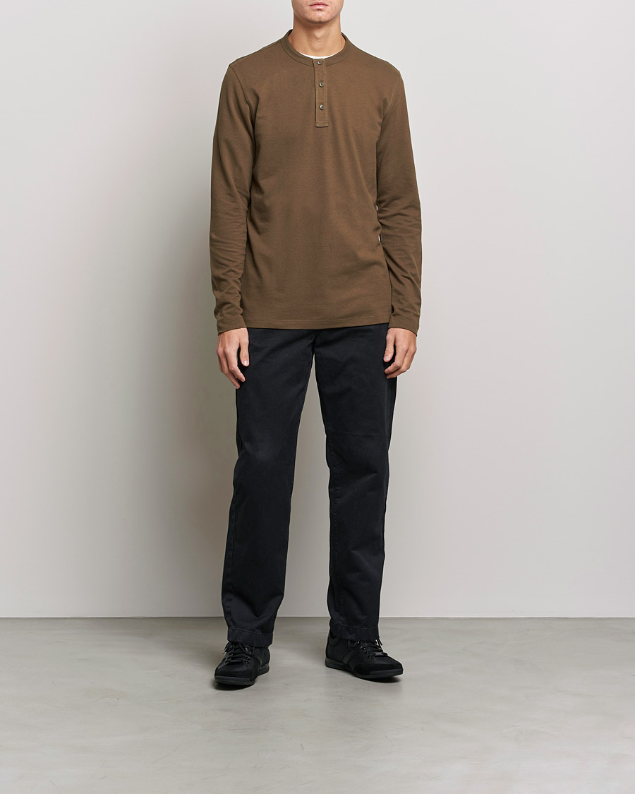 Men | Sweaters & Knitwear | BOSS ORANGE | Teetwill Henley Dark Green