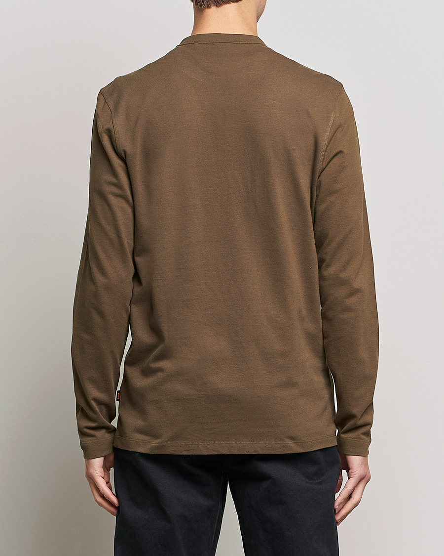 Men | Sweaters & Knitwear | BOSS ORANGE | Teetwill Henley Dark Green