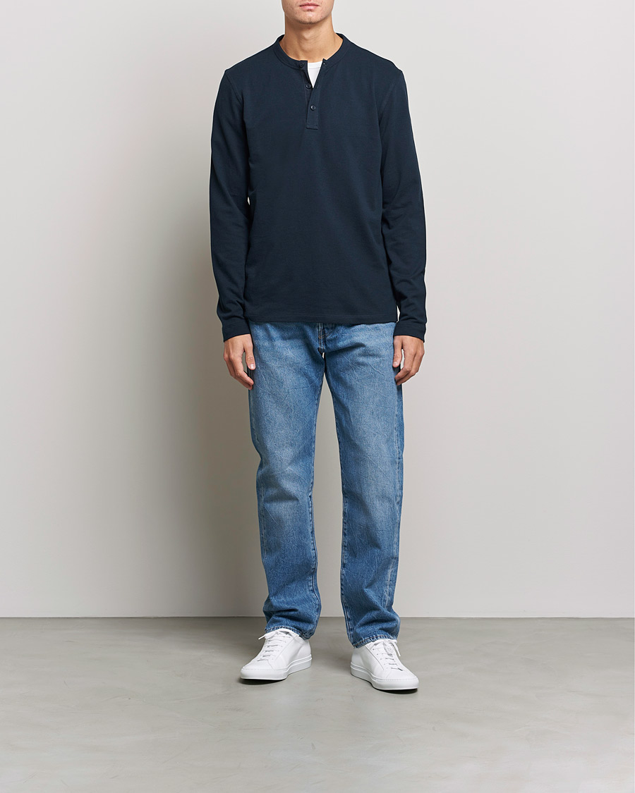 Men | Sweaters & Knitwear | BOSS ORANGE | Teetwill Henley Dark Blue