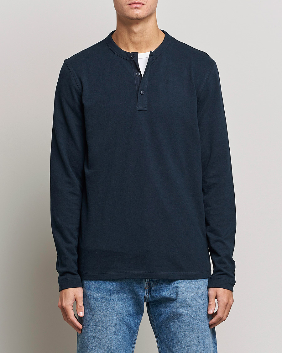 Men | Henley Shirts | BOSS Casual | Teetwill Henley Dark Blue