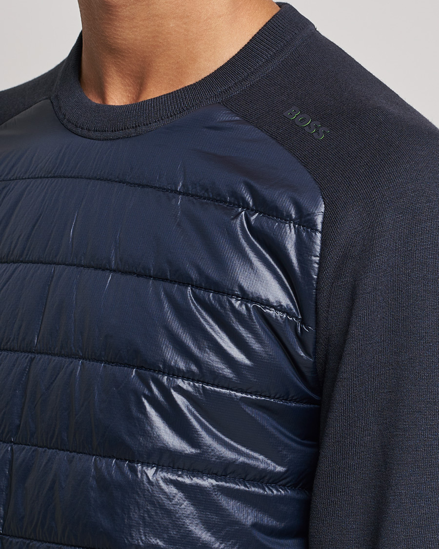 Men | Sweaters & Knitwear | BOSS GREEN | Zarlim Hybrid Sweatshirt Dark Blue