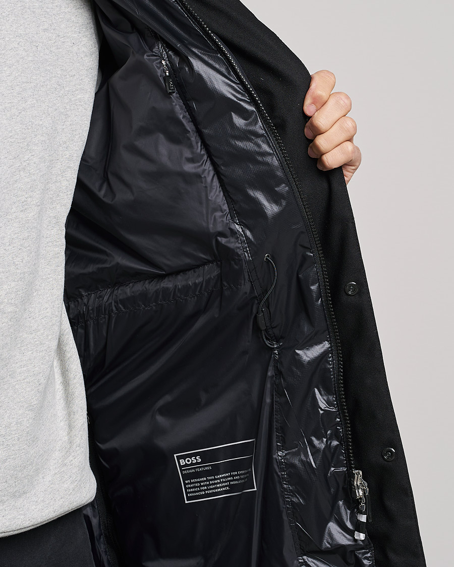 Men | Coats & Jackets | BOSS GREEN | Arviko Semi Glossy Down Parka Black