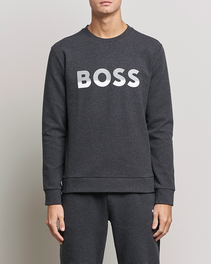 Men | Sweaters & Knitwear | BOSS GREEN | BOSS Athleisure Salbo Logo Sweatshirt Medium Grey