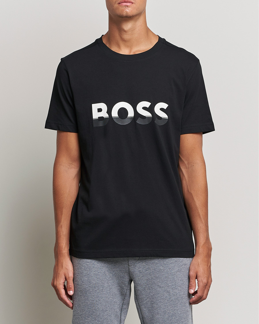 Men | T-Shirts | BOSS Athleisure | Logo Crew Neck T-Shirt Black