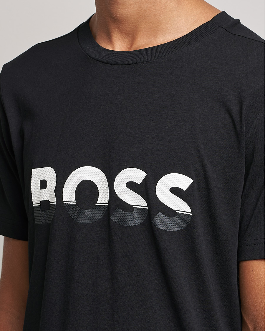 Men | T-Shirts | BOSS GREEN | Logo Crew Neck T-Shirt Black