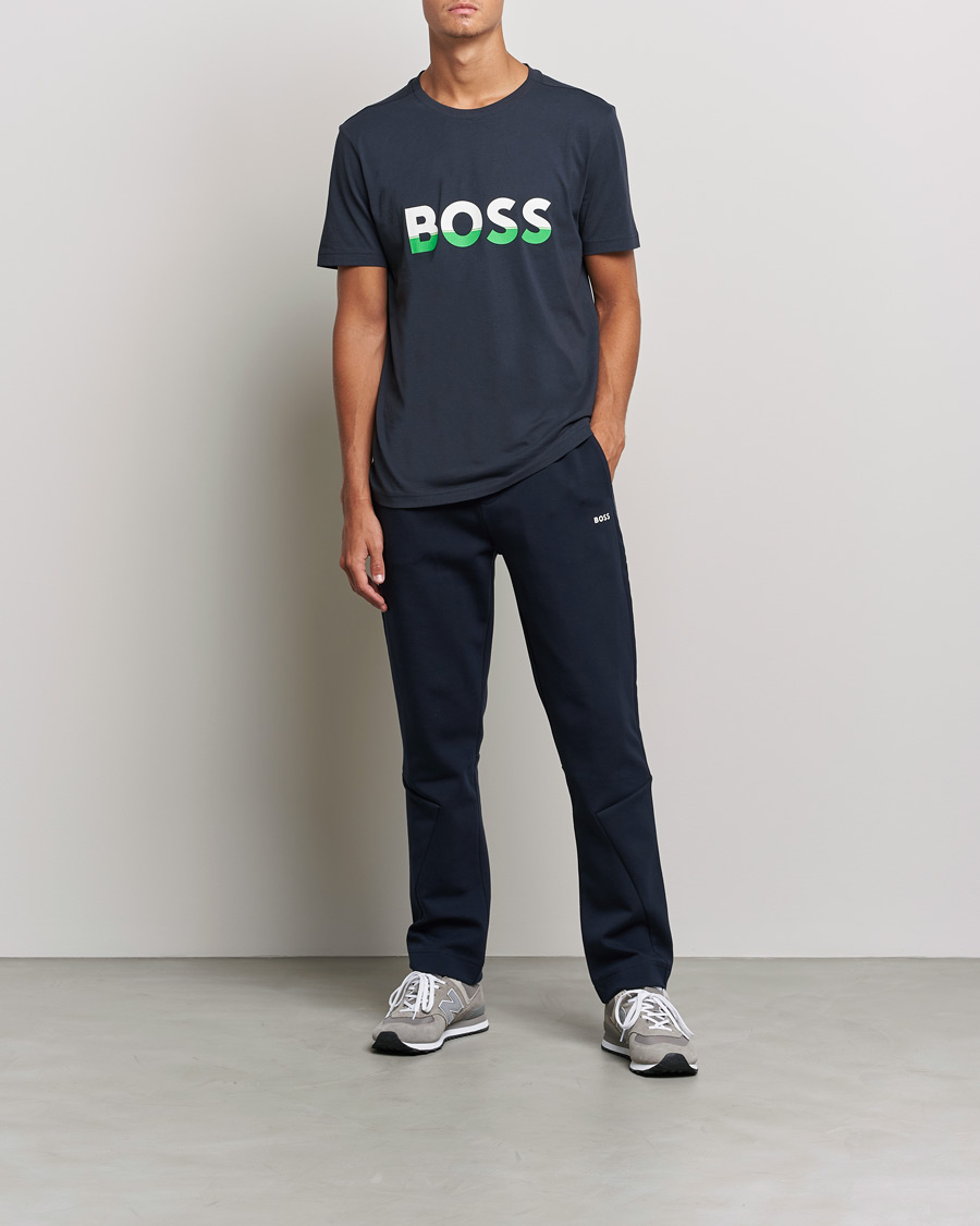 Men | T-Shirts | BOSS Athleisure | Logo Crew Neck T-Shirt Dark Blue
