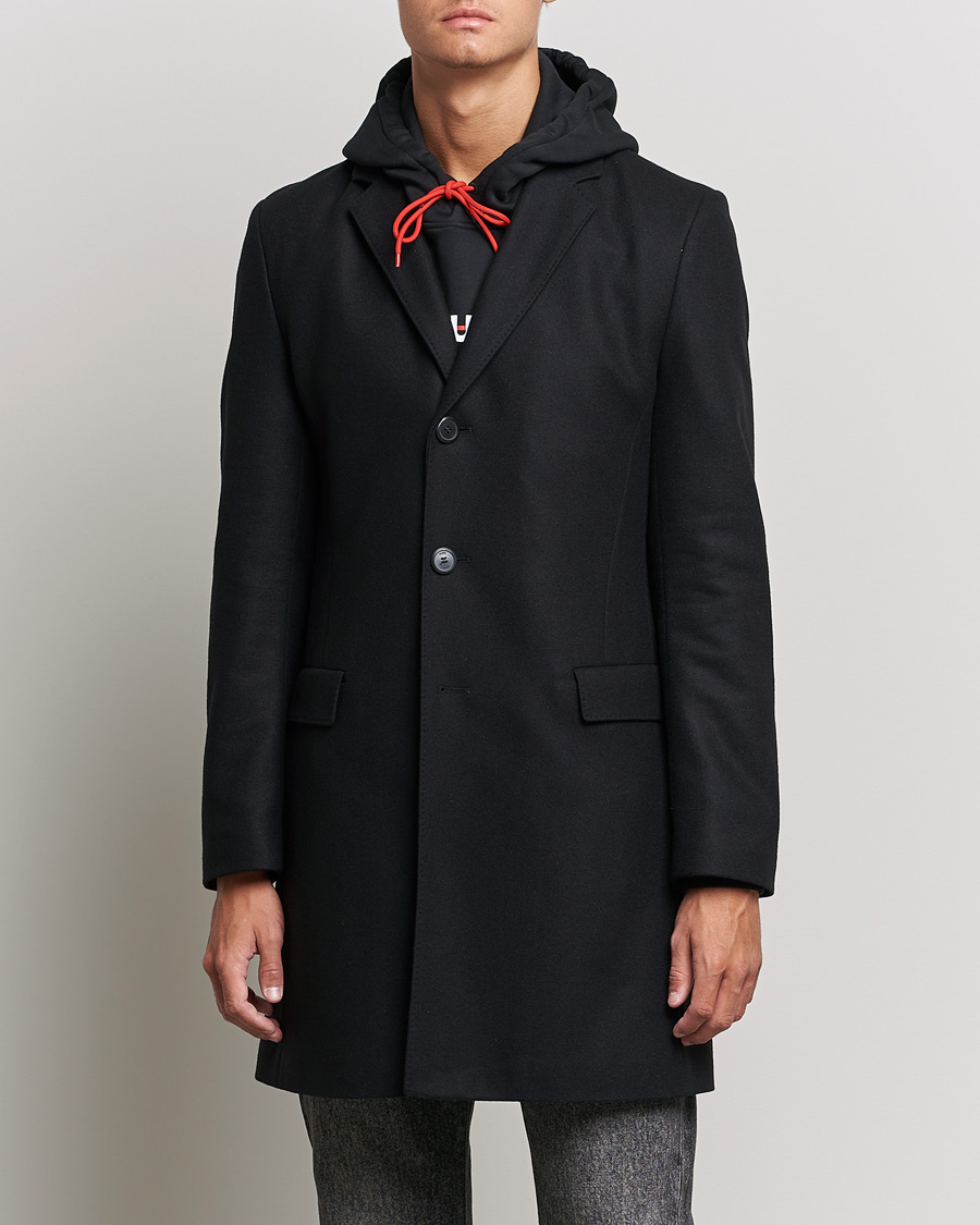 Men | Coats | HUGO | Migor Wool Coat Black