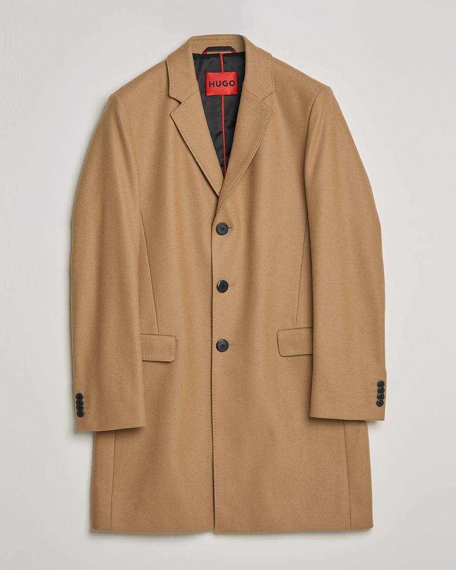 Men | Coats & Jackets | HUGO | Migor Wool Coat Medium Beige