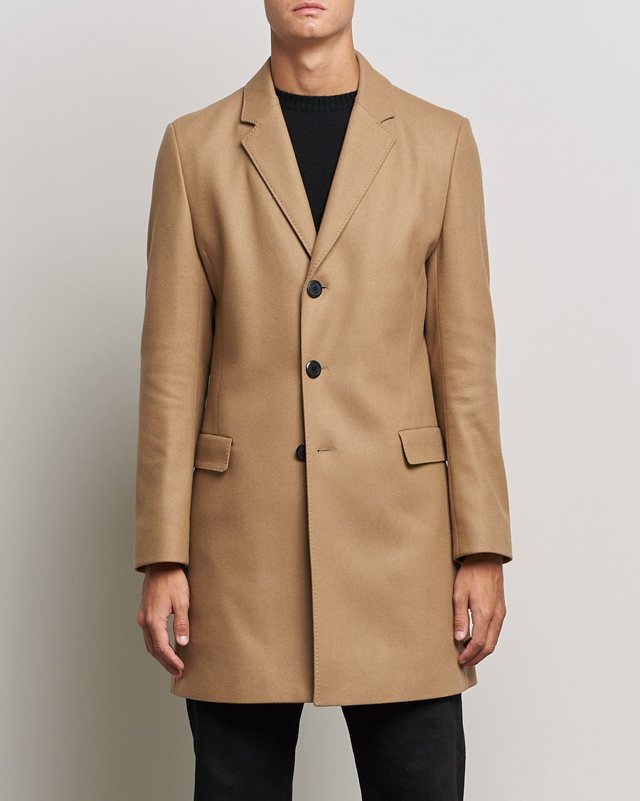 Men | Coats | HUGO | Migor Wool Coat Medium Beige