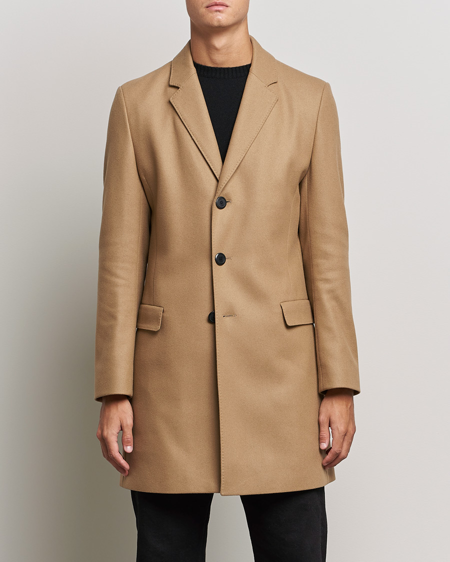 Men | Coats & Jackets | HUGO | Migor Wool Coat Medium Beige