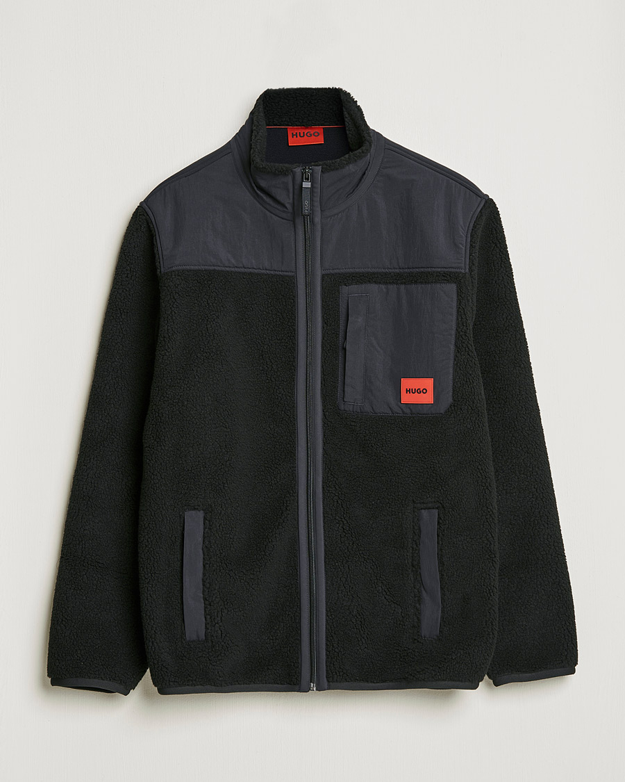 Men | Sweaters & Knitwear | HUGO | Demongras Teddy Full Zip Black