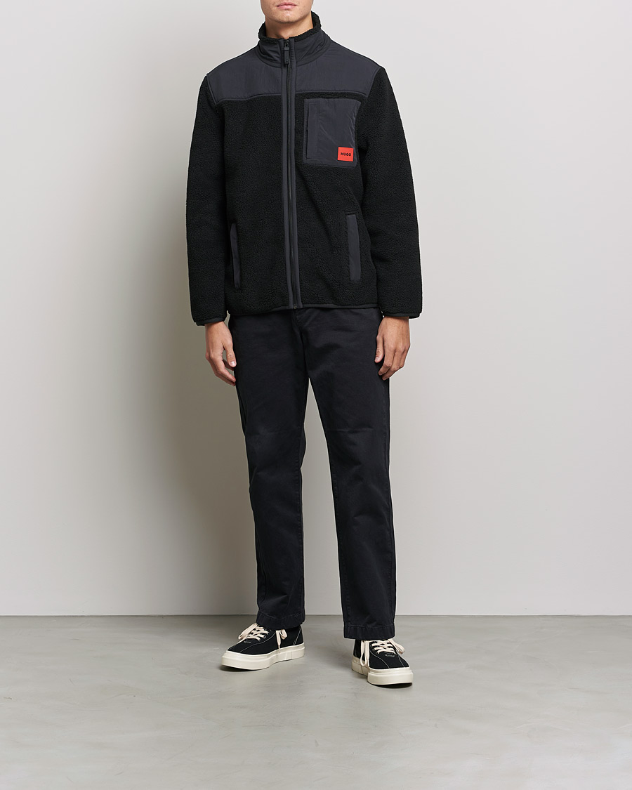 Men | Sweaters & Knitwear | HUGO | Demongras Teddy Full Zip Black