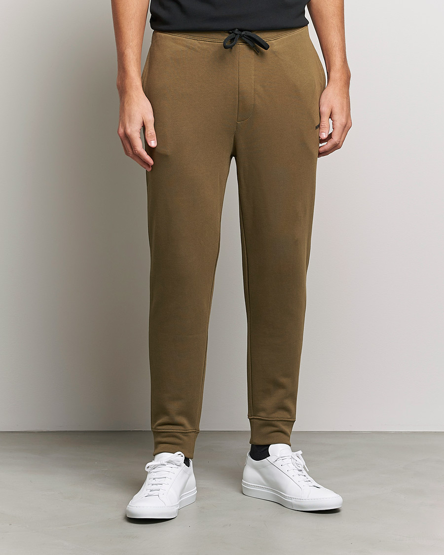 Men | Trousers | HUGO | Dayote Logo Sweatpants Dark Green