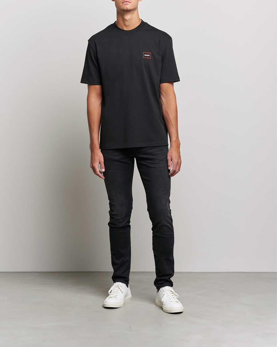 Men | T-Shirts | HUGO | Dosmos Logo Crew Neck T-Shirt Black